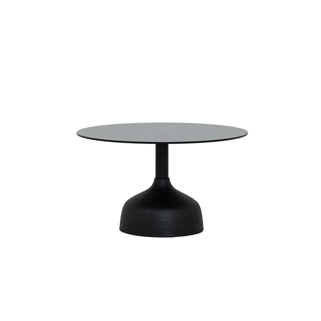 Elba Salontafel glas zwart rond 70 cm
