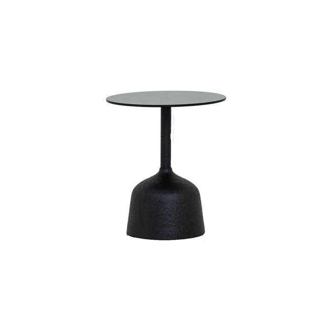 Elba Bijzettafel glas zwart rond 40 cm