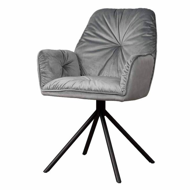 Palma Armstoel - fabric Bluvel 14 grey