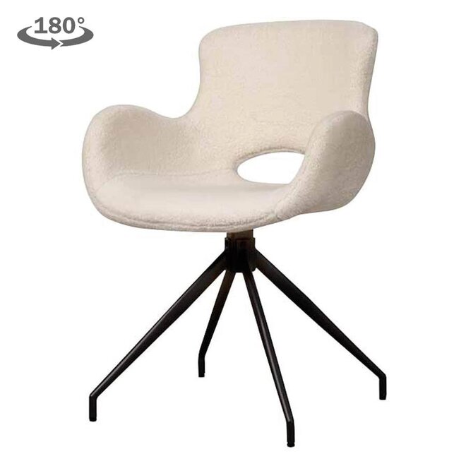 Campo Armstoel - fabric Teddy MJ81 White (draaibaar)