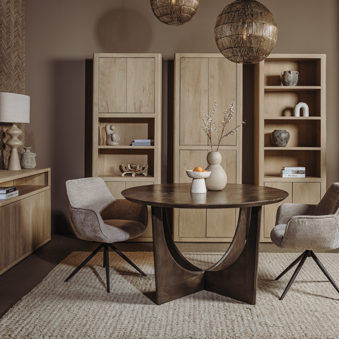 Fondo Armstoel - Mona 120 Taupe (draaibaar)
