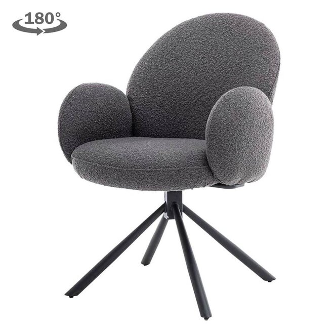 Imola Armstoel - Ascot 5 Anthracite (draaibaar)