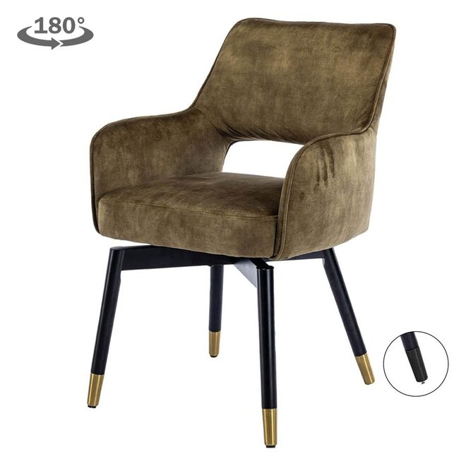 Lenno Armstoel - Adore 16 Forest green (draaibaar)