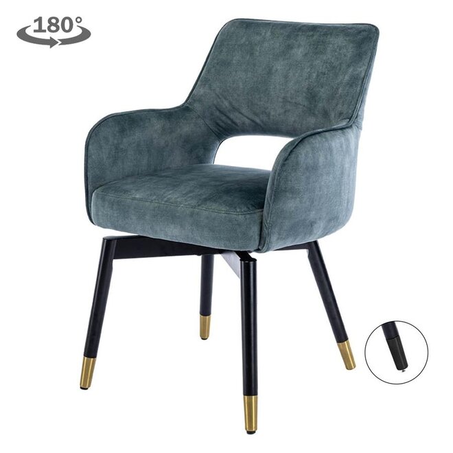 Lenno Armstoel - Adore 31 Grey blue (draaibaar)