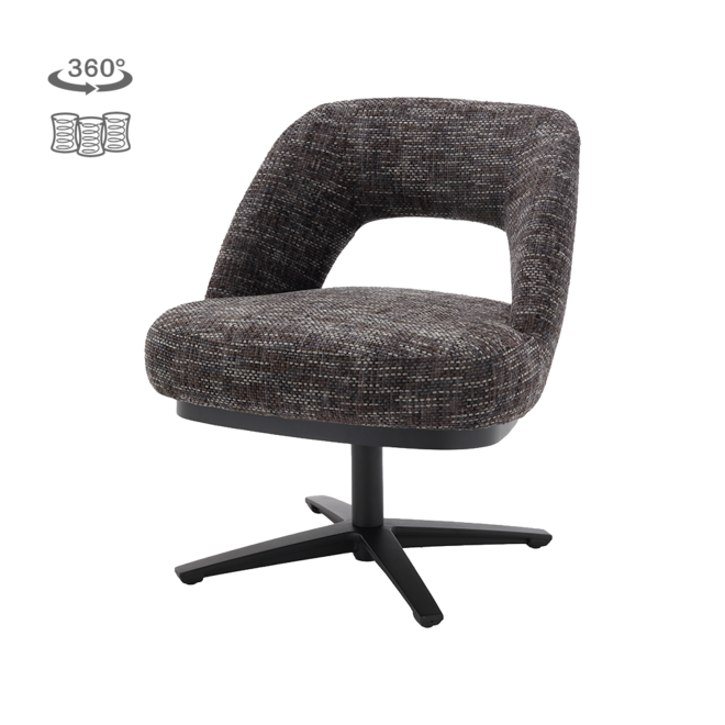 Caldes Lounge Stoel - TED 17 blue-grey (draaibaar)