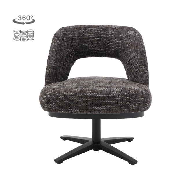 Caldes Lounge Stoel - TED 17 blue-grey (draaibaar)