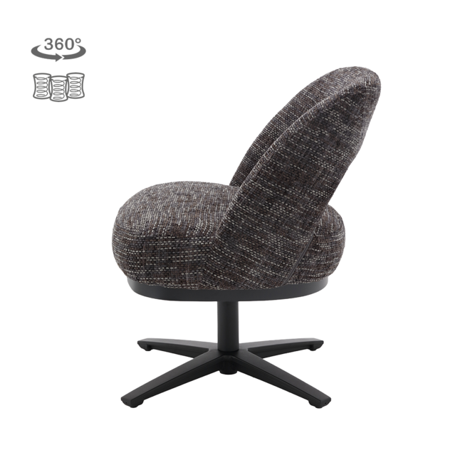 Caldes Lounge Stoel - TED 17 blue-grey (draaibaar)