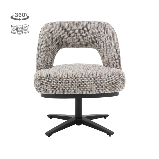 Caldes Lounge Stoel - TED 8 white-grey (draaibaar)