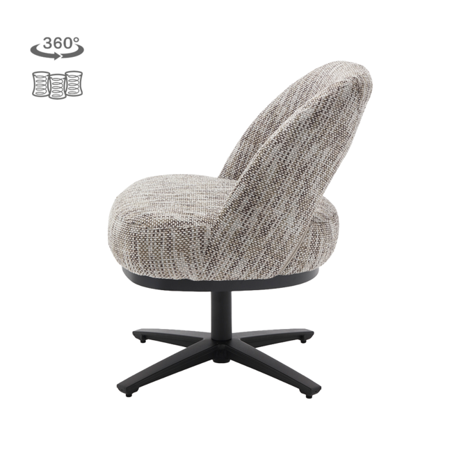 Caldes Lounge Stoel - TED 8 white-grey (draaibaar)