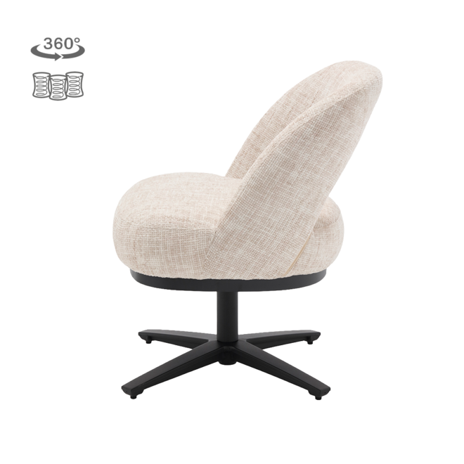 Caldes Lounge Stoel - TED 24 off white (draaibaar)