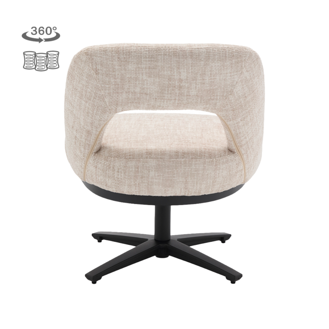 Caldes Lounge Stoel - TED 24 off white (draaibaar)
