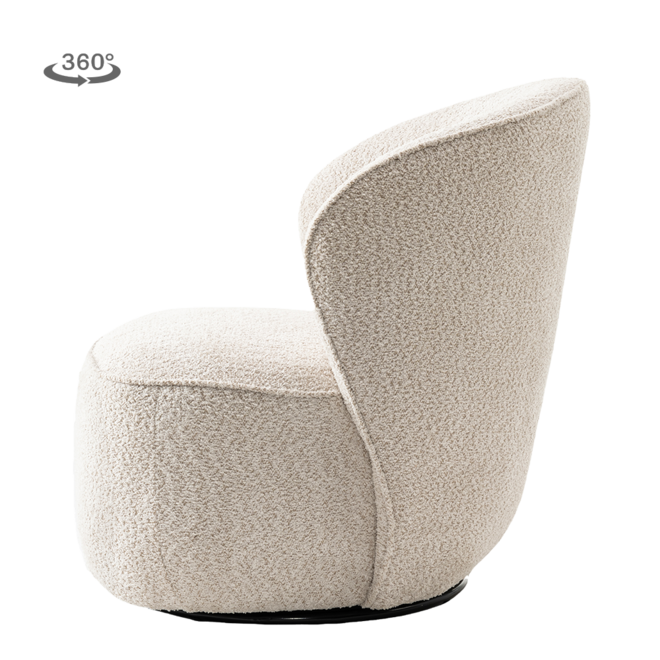 Belvi Fauteuil - fabric AJ3019-08 Cream (draaibaar)