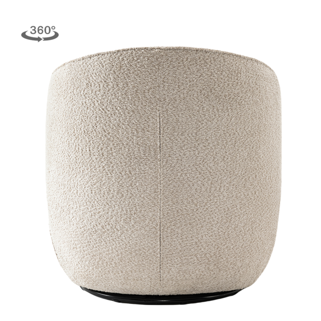Belvi Fauteuil - fabric AJ3019-08 Cream (draaibaar)