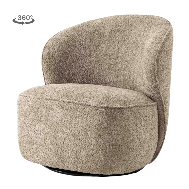 Belvi Fauteuil - fabric AJ3019-11 Beige (draaibaar)