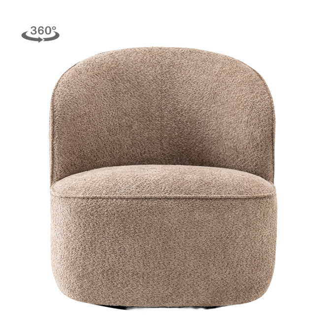 Belvi Fauteuil - fabric AJ3019-11 Beige (draaibaar)