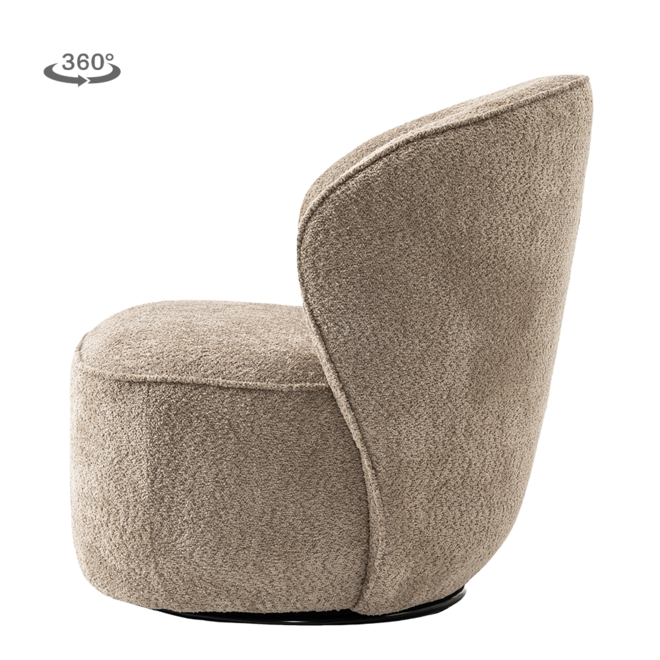 Belvi Fauteuil - fabric AJ3019-11 Beige (draaibaar)