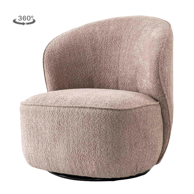 Belvi Fauteuil - fabric AJ3019-13 Old pink (draaibaar)