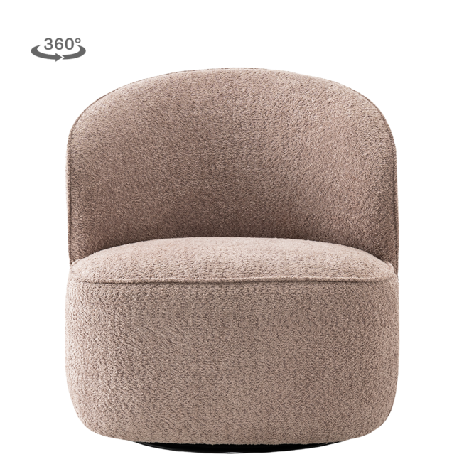 Belvi Fauteuil - fabric AJ3019-13 Old pink (draaibaar)