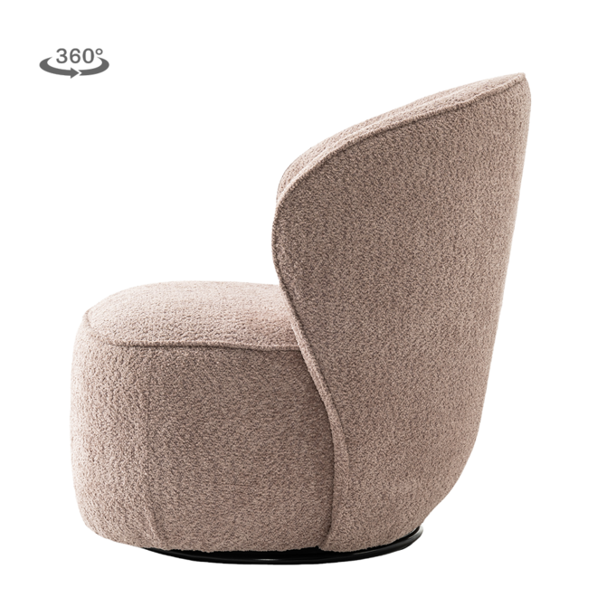 Belvi Fauteuil - fabric AJ3019-13 Old pink (draaibaar)