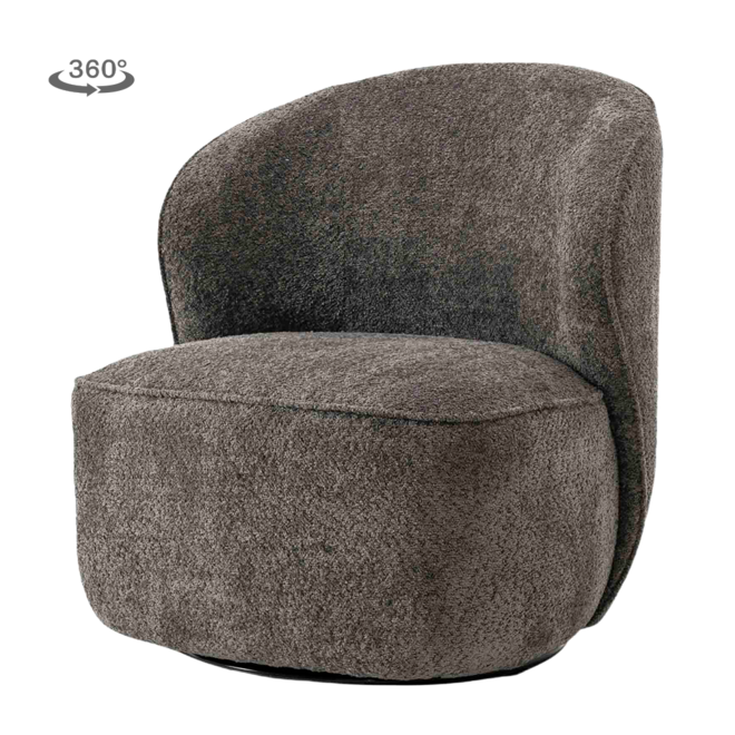 Belvi Fauteuil - fabric AJ3019-20 Dark grey (draaibaar)