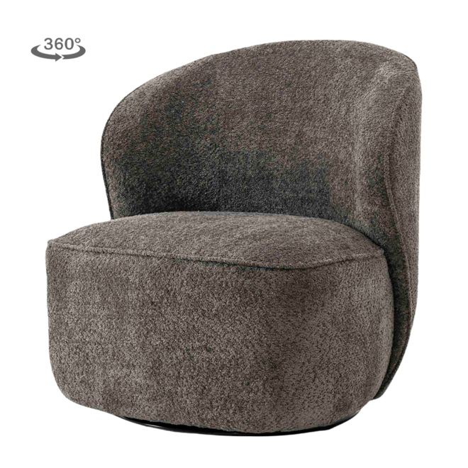 Belvi Fauteuil - fabric AJ3019-20 Dark grey (draaibaar)