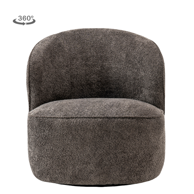 Belvi Fauteuil - fabric AJ3019-20 Dark grey (draaibaar)