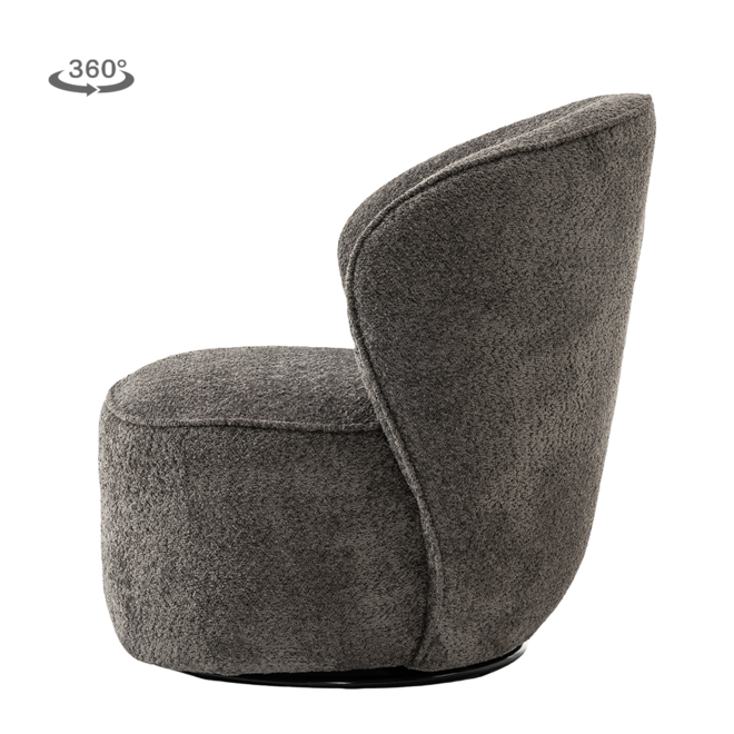 Belvi Fauteuil - fabric AJ3019-20 Dark grey (draaibaar)