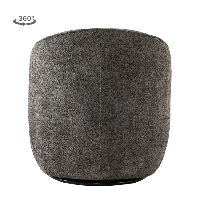 Belvi Fauteuil - fabric AJ3019-20 Dark grey (draaibaar)