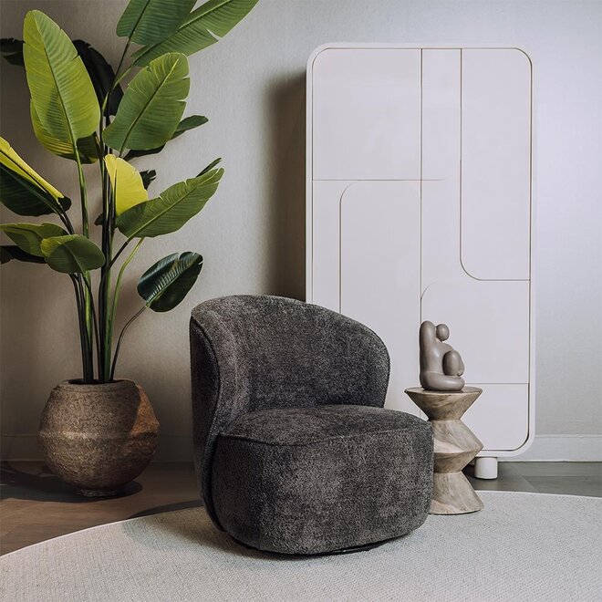 Belvi Fauteuil - fabric AJ3019-20 Dark grey (draaibaar)