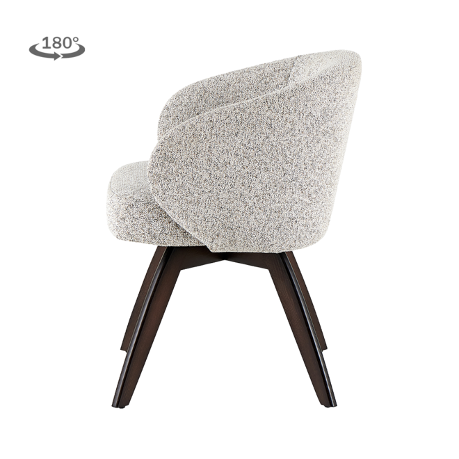 Brescia Armstoel - Puente 06 beige white - Espresso (draaibaar)