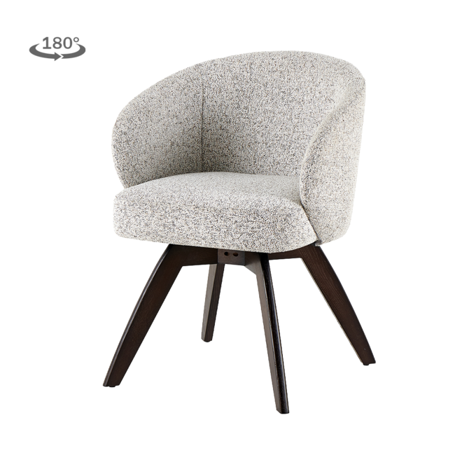 Brescia Armstoel - Puente 06 beige white - Espresso (draaibaar)