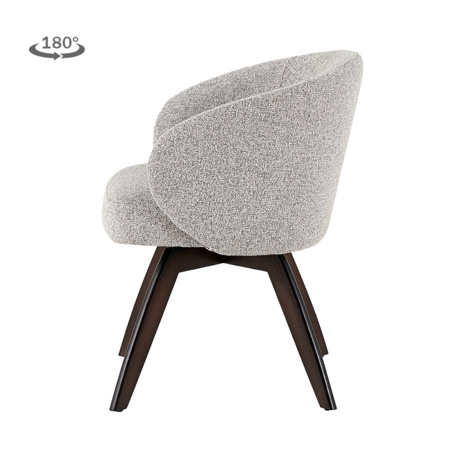 Brescia Armstoel - Puente 09 light grey- Espresso (draaibaar)