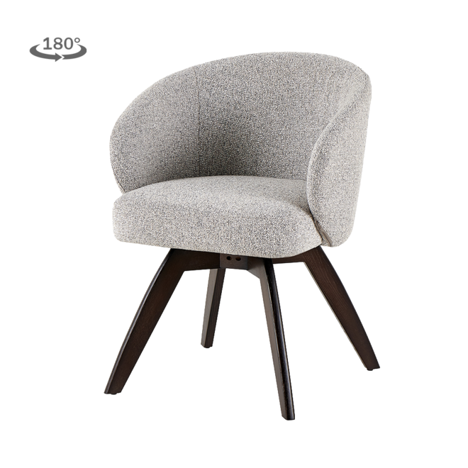 Brescia Armstoel - Puente 09 light grey- Espresso (draaibaar)