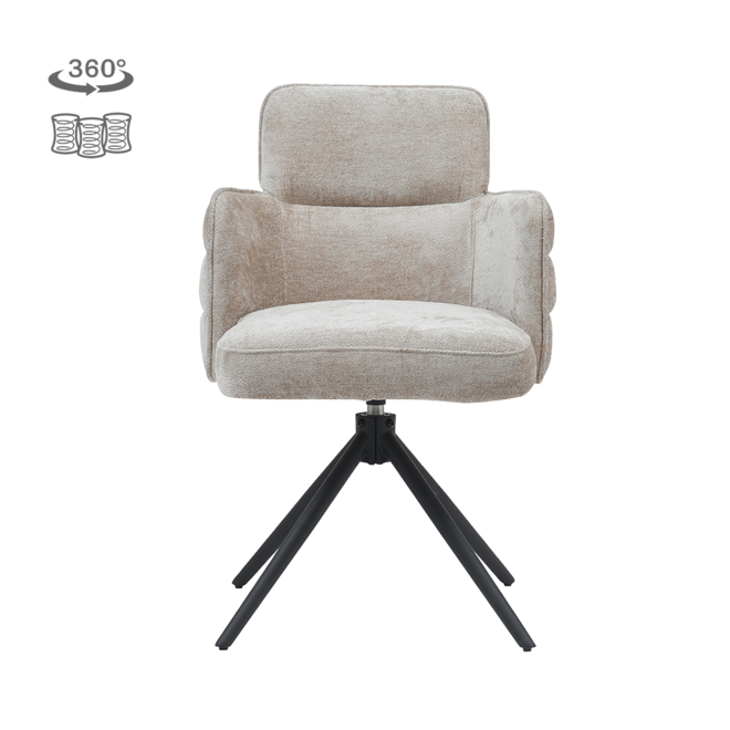 Rumo Armstoel - ATS118-4 beige (draaibaar)