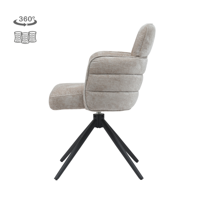 Rumo Armstoel - ATS118-4 beige (draaibaar)