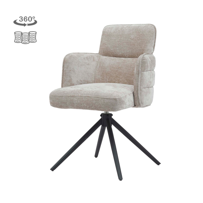 Rumo Armstoel - ATS118-4 beige (draaibaar)