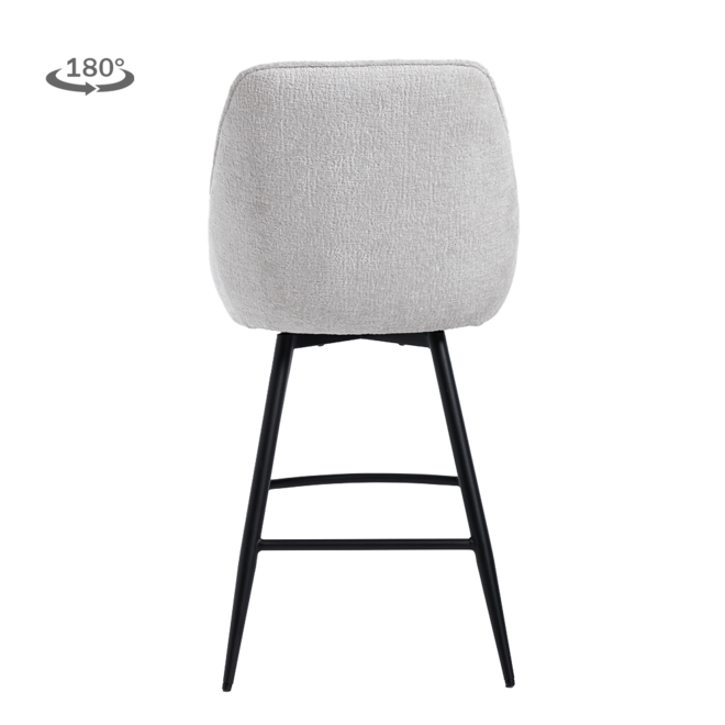 Trino Barstoel - fabric Trenza 04 white (draaibaar)