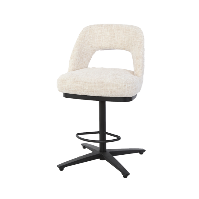 Caldes Barstoel - fabric Ted 24 off-white (draaibaar)