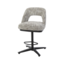 Caldes Barstoel - fabric Ted 8 white-grey (draaibaar)