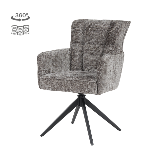 Bardi Armstoel - Haga 16 Charcoal (draaibaar)