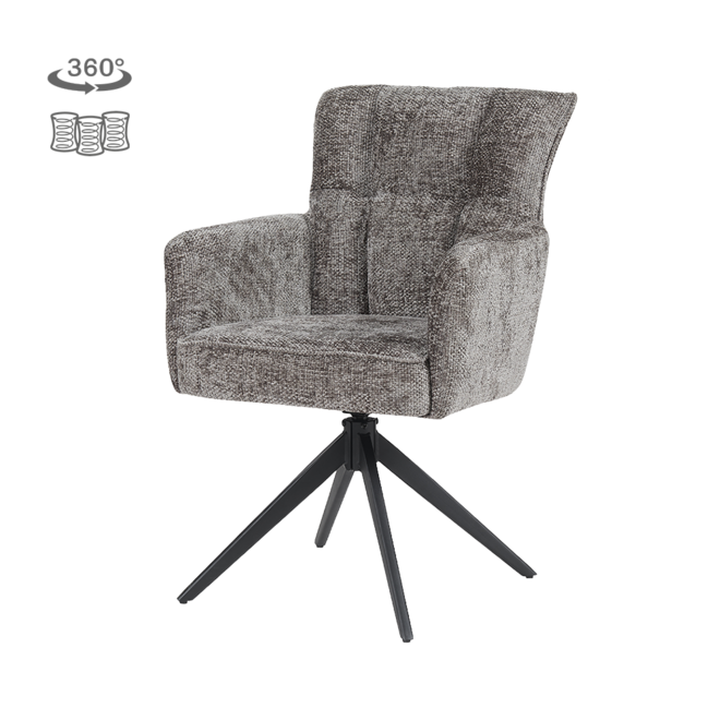 Bardi Armstoel - Haga 16 Charcoal (draaibaar)