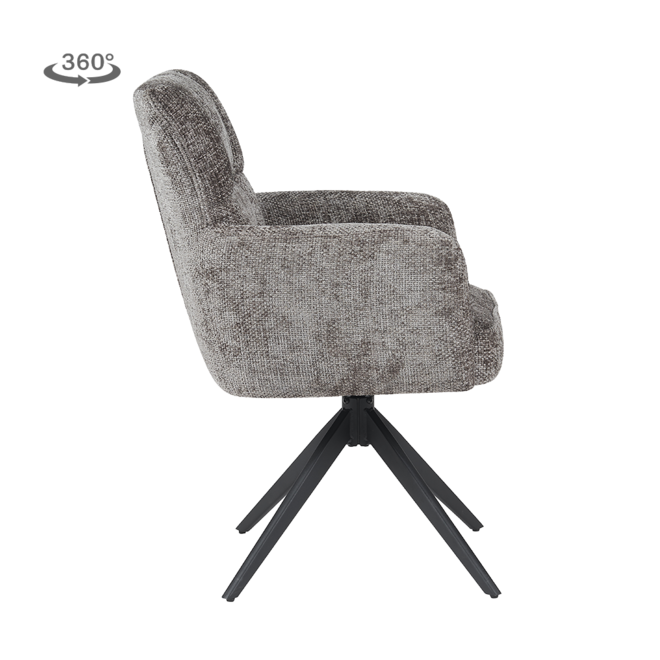Bardi Armstoel - Haga 16 Charcoal (draaibaar)