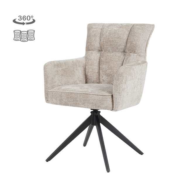 Bardi Armstoel - Haga 30 Beige (draaibaar)