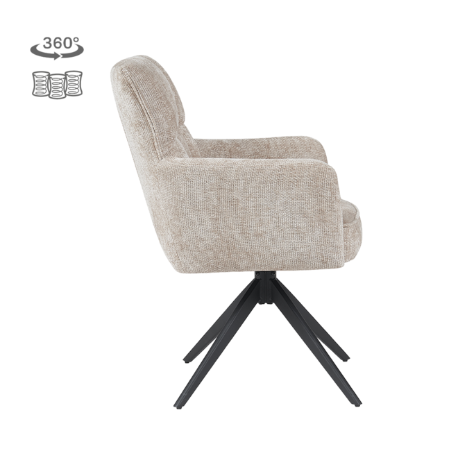 Bardi Armstoel - Haga 30 Beige (draaibaar)