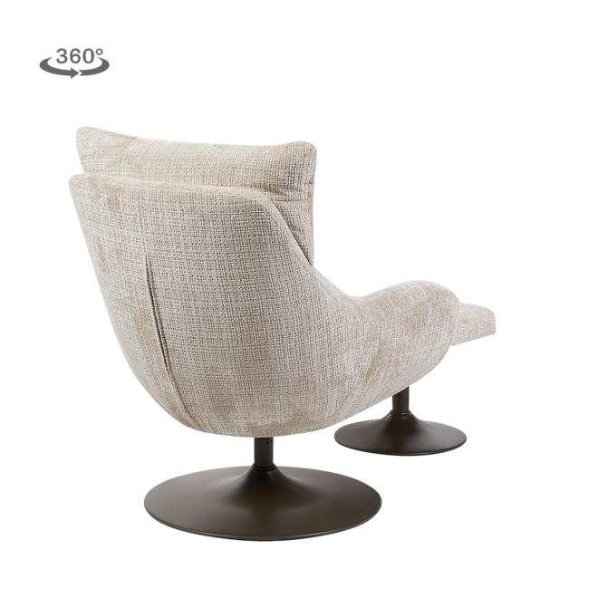 Force Fauteuil met voetenbank - Cremona 14 beige (draaibaar)