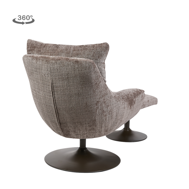 Force Fauteuil met voetenbank - Cremona 24 clay (draaibaar)