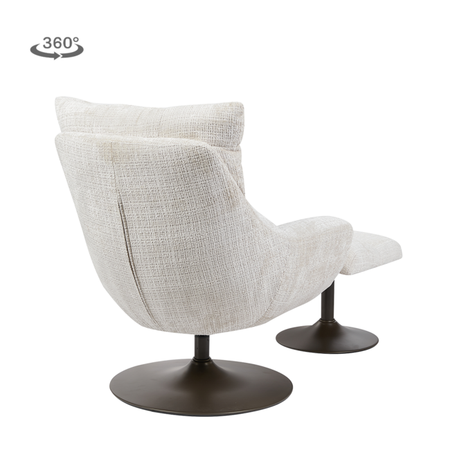 Force Fauteuil met voetenbank - Cremona 02 sand (draaibaar)