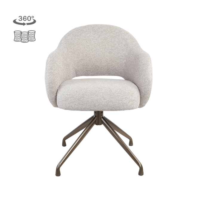Porto Armstoel - Toro 25 cream - Anodic (draaibaar)