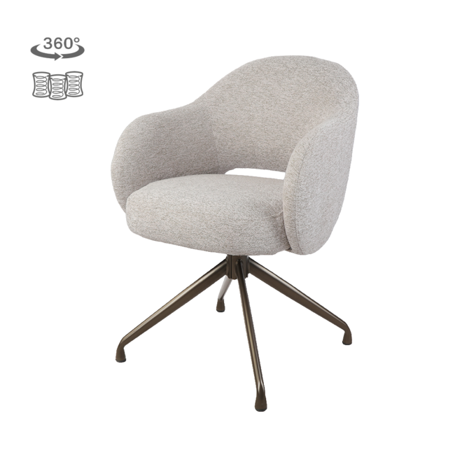 Porto Armstoel - Toro 25 cream - Anodic (draaibaar)