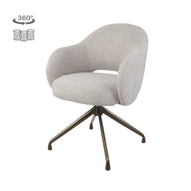 Porto Armstoel - Toro 35 beige - Anodic (draaibaar)